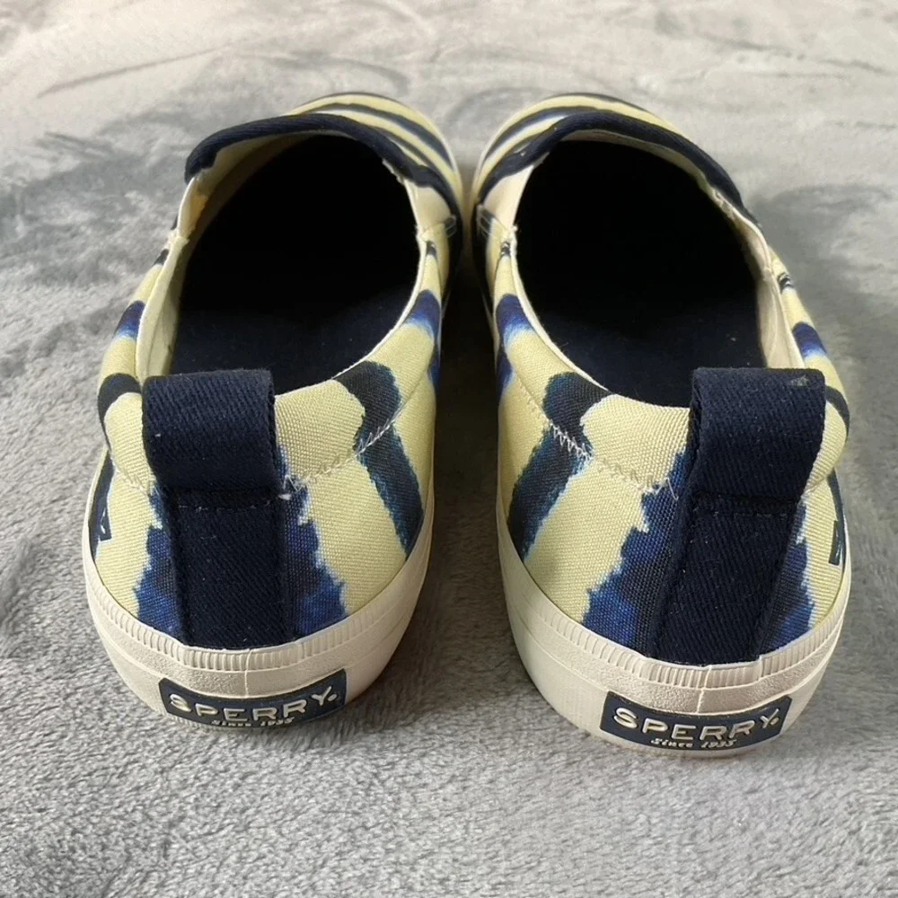 SPERRY‎ STS87169, Women Size 7.5 M Crest Twin Gore Tie Dye Stripe Navy Boating